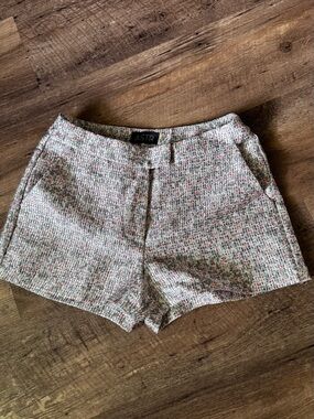 ASTR High-Waist metallic Tweed shorts